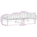 Lit de jour 80x200 cm Bois de pin massif