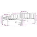 Lit de jour 90x190 cm Bois de pin massif