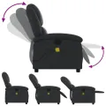Fauteuil de massage inclinable noir cuir véritable
