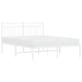 Cadre de lit métal avec tête de lit blanc 140x190 cm