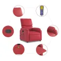 Fauteuil de massage inclinable rouge similicuir