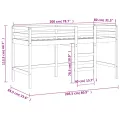 Lit mezzanine enfants échelle 80x200 cm bois pin massif