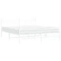 Cadre de lit métal avec tête de lit/pied de lit blanc 183x213cm