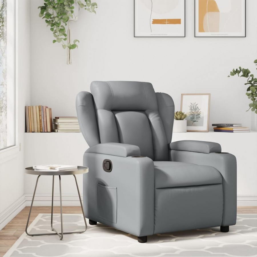 Fauteuil de massage inclinable Gris Similicuir