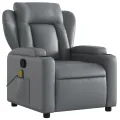 Fauteuil de massage inclinable Gris Similicuir