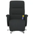 Fauteuil inclinable de massage avec repose-pieds noir tissu