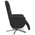 Fauteuil inclinable de massage avec repose-pieds noir tissu