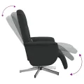 Fauteuil inclinable de massage avec repose-pieds noir tissu
