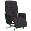 Fauteuil inclinable de massage avec repose-pieds noir tissu