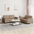 Ensemble de canapés 2 pcs avec coussins Cappuccino Similicuir