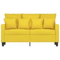 Canapé à 2 places Jaune clair 120 cm Tissu