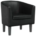 Fauteuil cabriolet noir similicuir