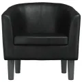 Fauteuil cabriolet noir similicuir