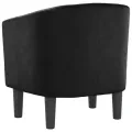 Fauteuil cabriolet noir similicuir