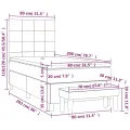 cadre de lit et matelas Noir 80x200 cm Velours