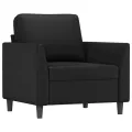 Fauteuil avec repose-pied Noir 60 cm Similicuir