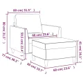 Fauteuil avec repose-pied Noir 60 cm Similicuir
