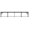 Banc à manger gris foncé 248x32x45 cm acier et tissu