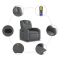 Fauteuil de massage inclinable Gris Similicuir