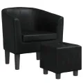 Fauteuil cabriolet avec repose-pied noir similicuir