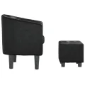 Fauteuil cabriolet avec repose-pied noir similicuir