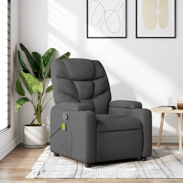 Fauteuil de massage inclinable Gris foncé Tissu