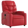 Fauteuil de massage inclinable rouge similicuir
