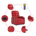 Fauteuil de massage inclinable rouge similicuir
