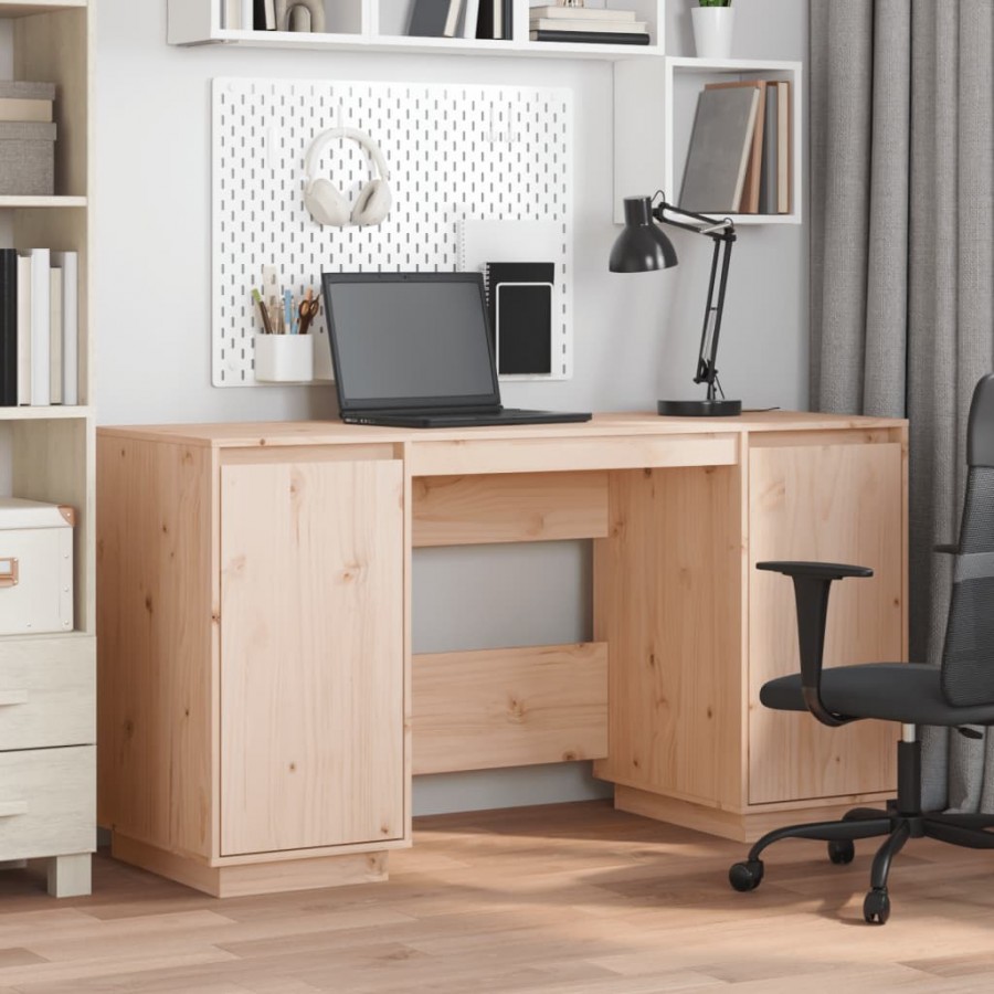 Bureau 140x50x75 cm bois massif de pin