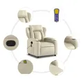 Fauteuil inclinable de massage Crème Similicuir