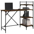 Bureau d'ordinateur avec étagères chêne fumé 120x47x109 cm