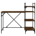 Bureau d'ordinateur avec étagères chêne fumé 120x47x109 cm