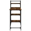 Bureau d'ordinateur avec étagères chêne fumé 120x47x109 cm