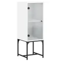 Armoire latérale avec porte en verre blanc 35x37x100 cm