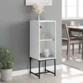 Armoire latérale avec porte en verre blanc 35x37x100 cm