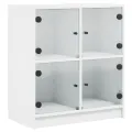 Armoire latérale avec portes en verre blanc 68x37x75,5 cm