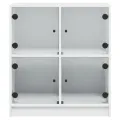 Armoire latérale avec portes en verre blanc 68x37x75,5 cm