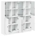 Bibliothèque avec portes blanc 136x37x142 cm bois d'ingénierie