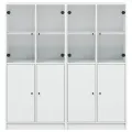 Bibliothèque avec portes blanc 136x37x142 cm bois d'ingénierie