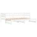 Lit coulissant Blanc 2x(90x190) cm Bois de pin massif