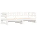 Lit coulissant Blanc 2x(90x190) cm Bois de pin massif
