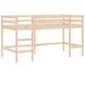 Lit mezzanine enfants et rideaux rose 90x200cm bois pin massif