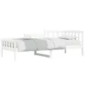 Lit de jour Blanc 90x200 cm Bois de pin massif
