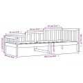 Lit de jour Blanc 90x200 cm Bois de pin massif