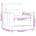 Fauteuil Taupe 60 cm Tissu