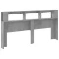 Tête de lit à LED gris béton 200x18,5x103,5cm bois d'ingénierie