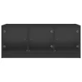 Table basse avec portes en verre noir 102x50x42 cm