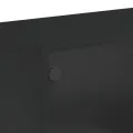 Table basse avec portes en verre noir 102x50x42 cm