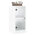 Armoire latérale avec portes en verre blanc 35x37x75,5 cm