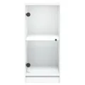 Armoire latérale avec portes en verre blanc 35x37x75,5 cm